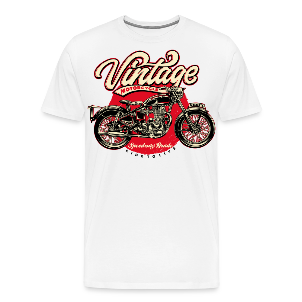 Vintage Motorcycle Vintage Retro Premium T-Shirt Herren - Weiß