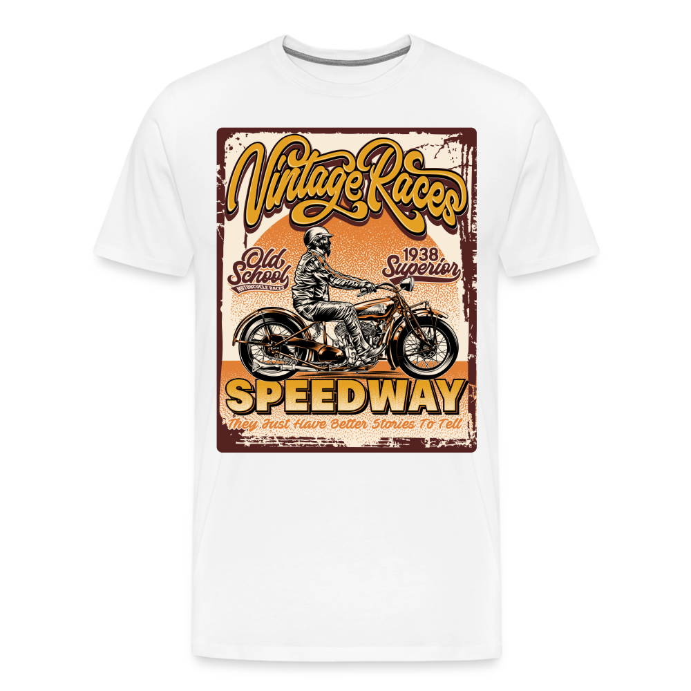 Vintage Races Speedway Vintage Retro Premium T-Shirt Herren - Weiß