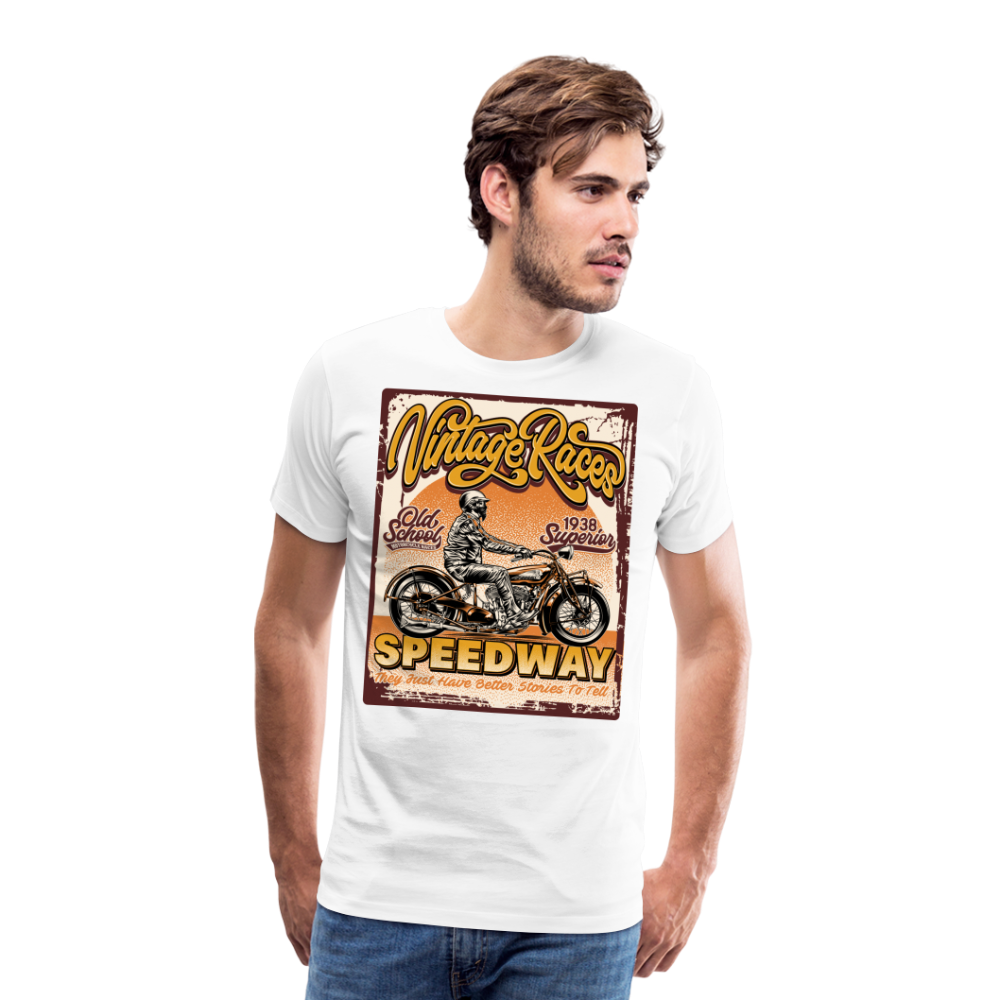 Vintage Races Speedway Vintage Retro Premium T-Shirt Herren - Weiß