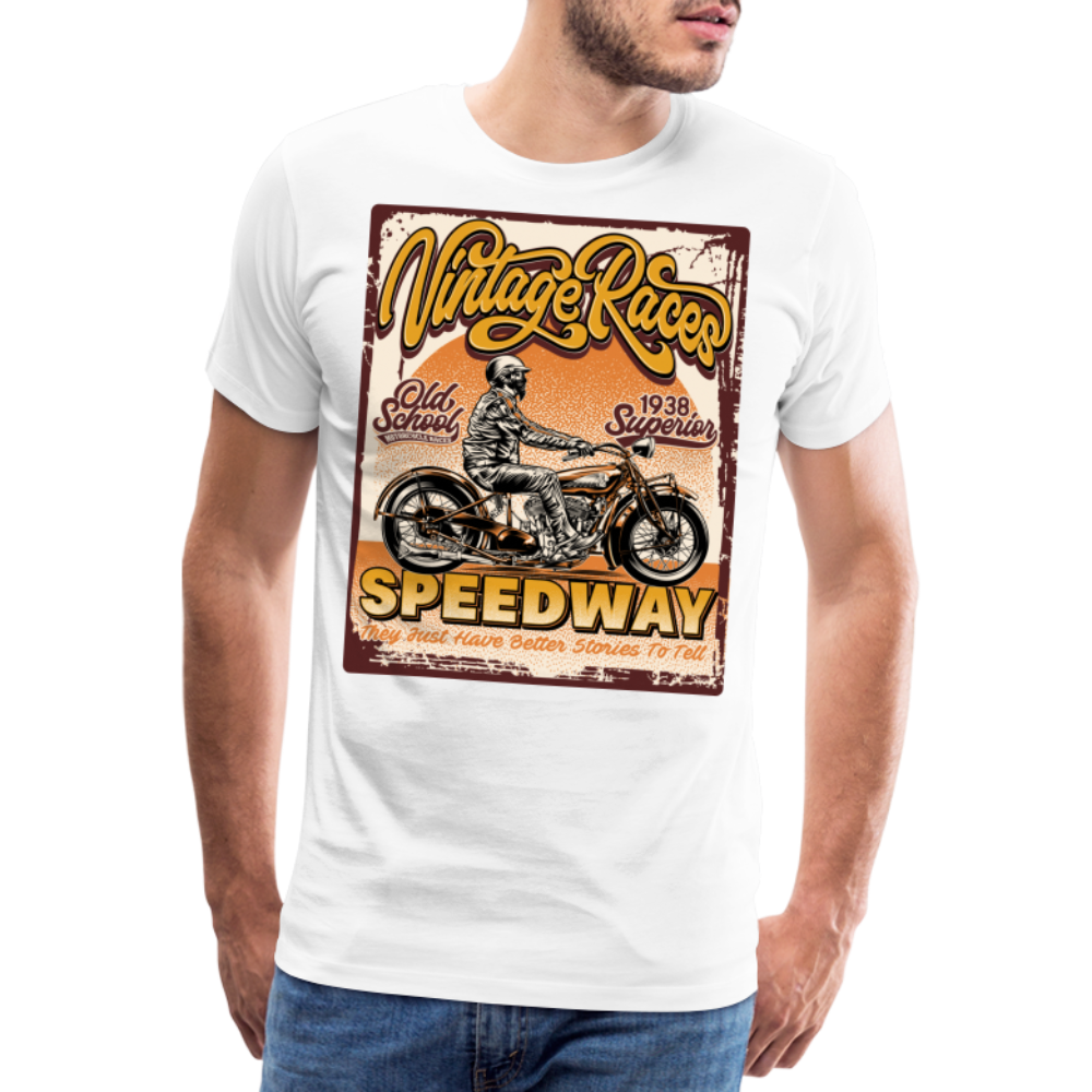 Vintage Races Speedway Vintage Retro Premium T-Shirt Herren - Weiß