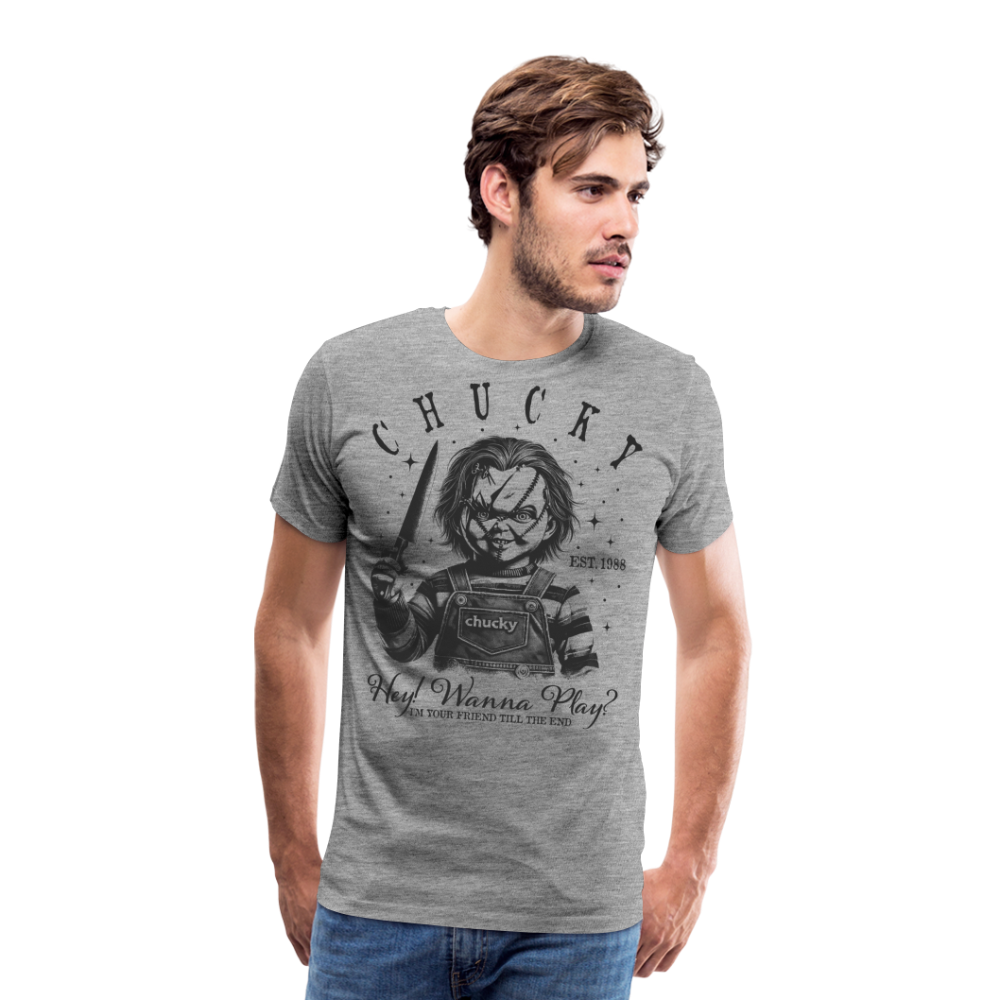 Chucky Halloween Horror Premium T-Shirt Herren - Grau meliert