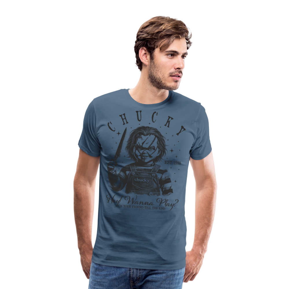 Chucky Halloween Horror Premium T-Shirt Herren - Blaugrau