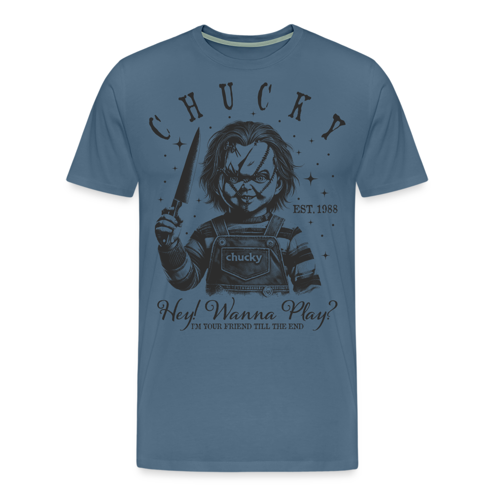 Chucky Halloween Horror Premium T-Shirt Herren - Blaugrau