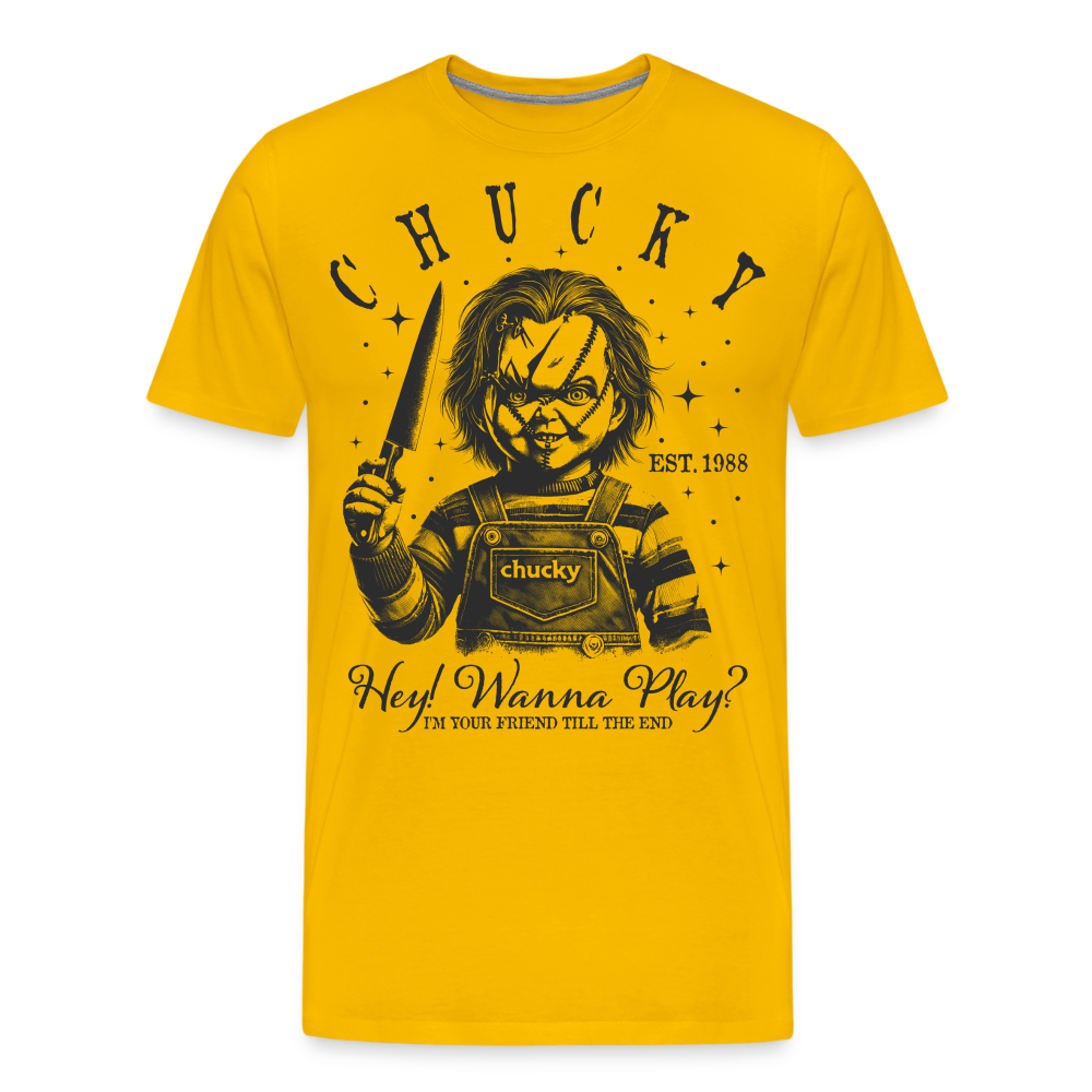 Chucky Halloween Horror Premium T-Shirt Herren - Sonnengelb