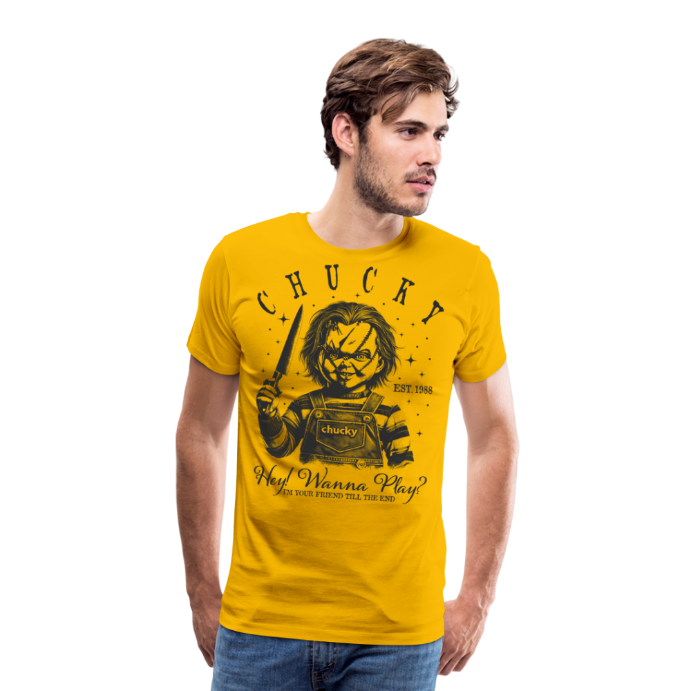 Chucky Halloween Horror Premium T-Shirt Herren - Sonnengelb
