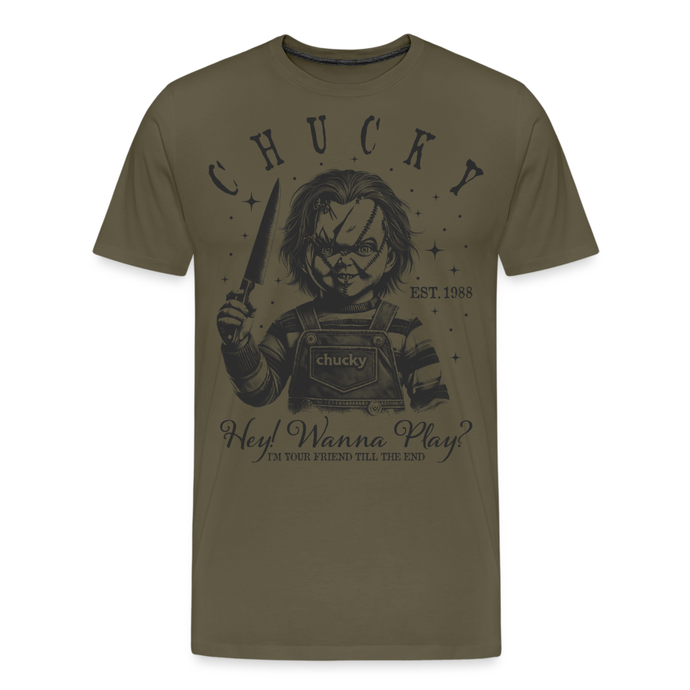 Chucky Halloween Horror Premium T-Shirt Herren - Khaki