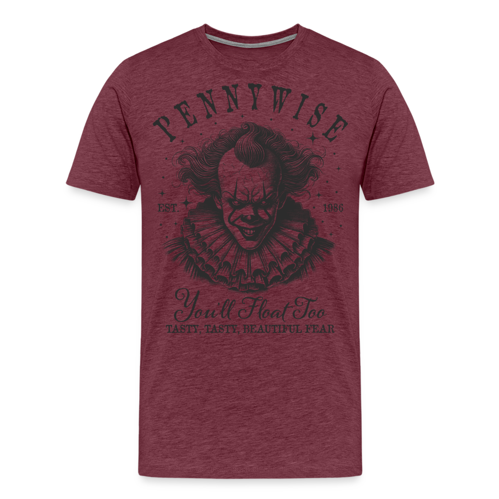 Horror Clown Halloween Horror Premium T-Shirt Herren - Bordeauxrot meliert