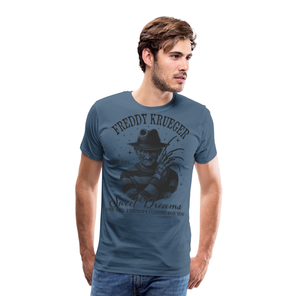 Freddy Halloween Horror Premium T-Shirt Herren - Blaugrau