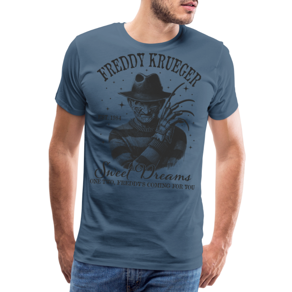 Freddy Halloween Horror Premium T-Shirt Herren - Blaugrau