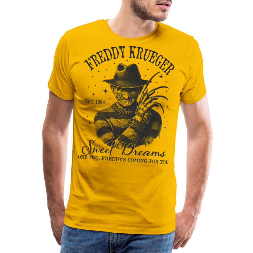 Freddy Halloween Horror Premium T-Shirt Herren - Sonnengelb