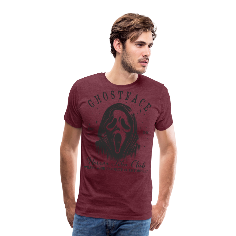 Ghostface Halloween Horror Premium T-Shirt Herren - Bordeauxrot meliert