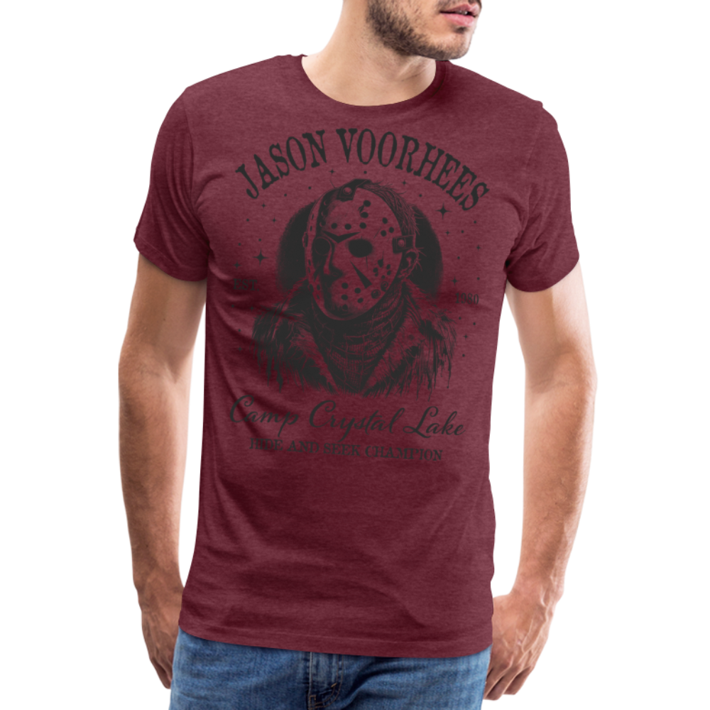 Jason Halloween Horror Premium T-Shirt Herren - Bordeauxrot meliert