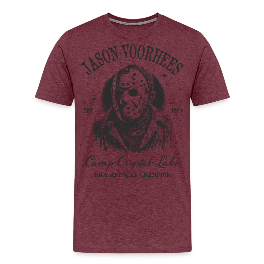 Jason Halloween Horror Premium T-Shirt Herren - Bordeauxrot meliert