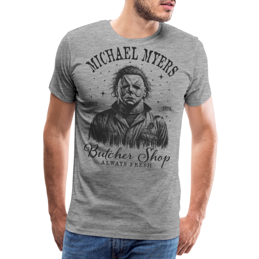 Myers Halloween Horror Premium T-Shirt Herren - Grau meliert