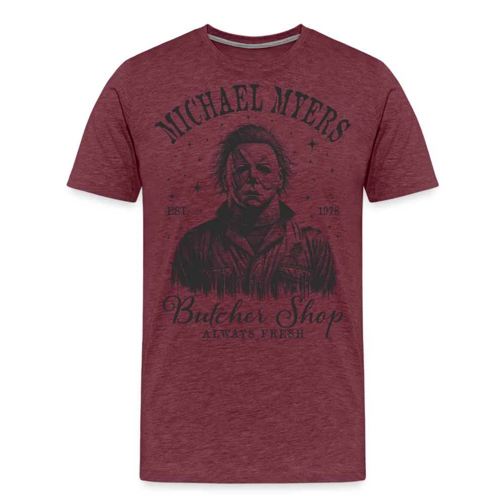 Myers Halloween Horror Premium T-Shirt Herren - Bordeauxrot meliert