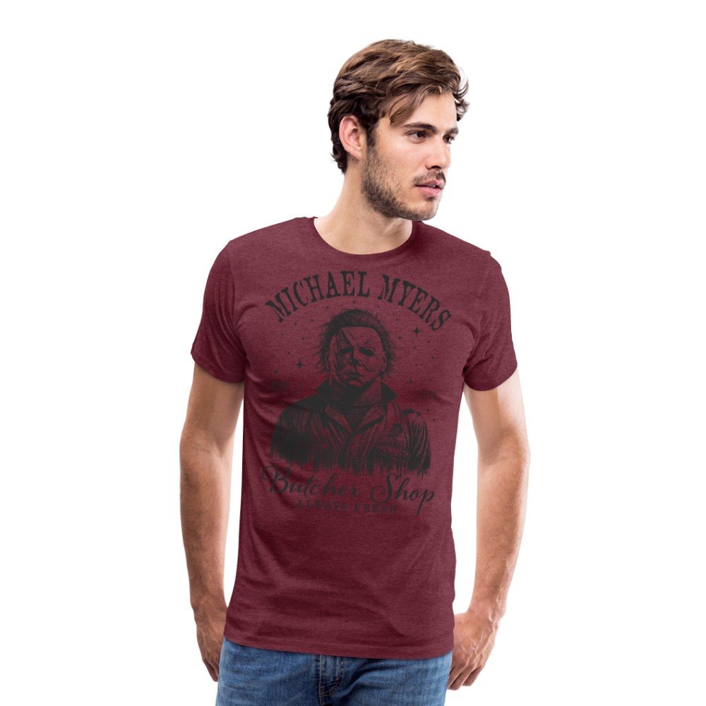 Myers Halloween Horror Premium T-Shirt Herren - Bordeauxrot meliert