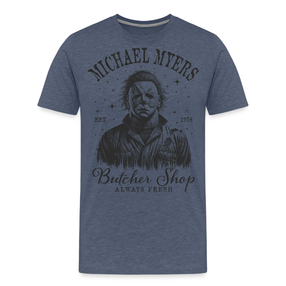 Myers Halloween Horror Premium T-Shirt Herren - Blau meliert