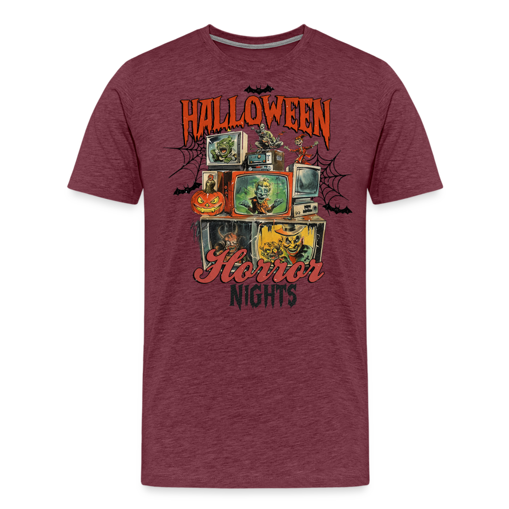 Halloween Horror Nights Premium T-Shirt Herren - Bordeauxrot meliert