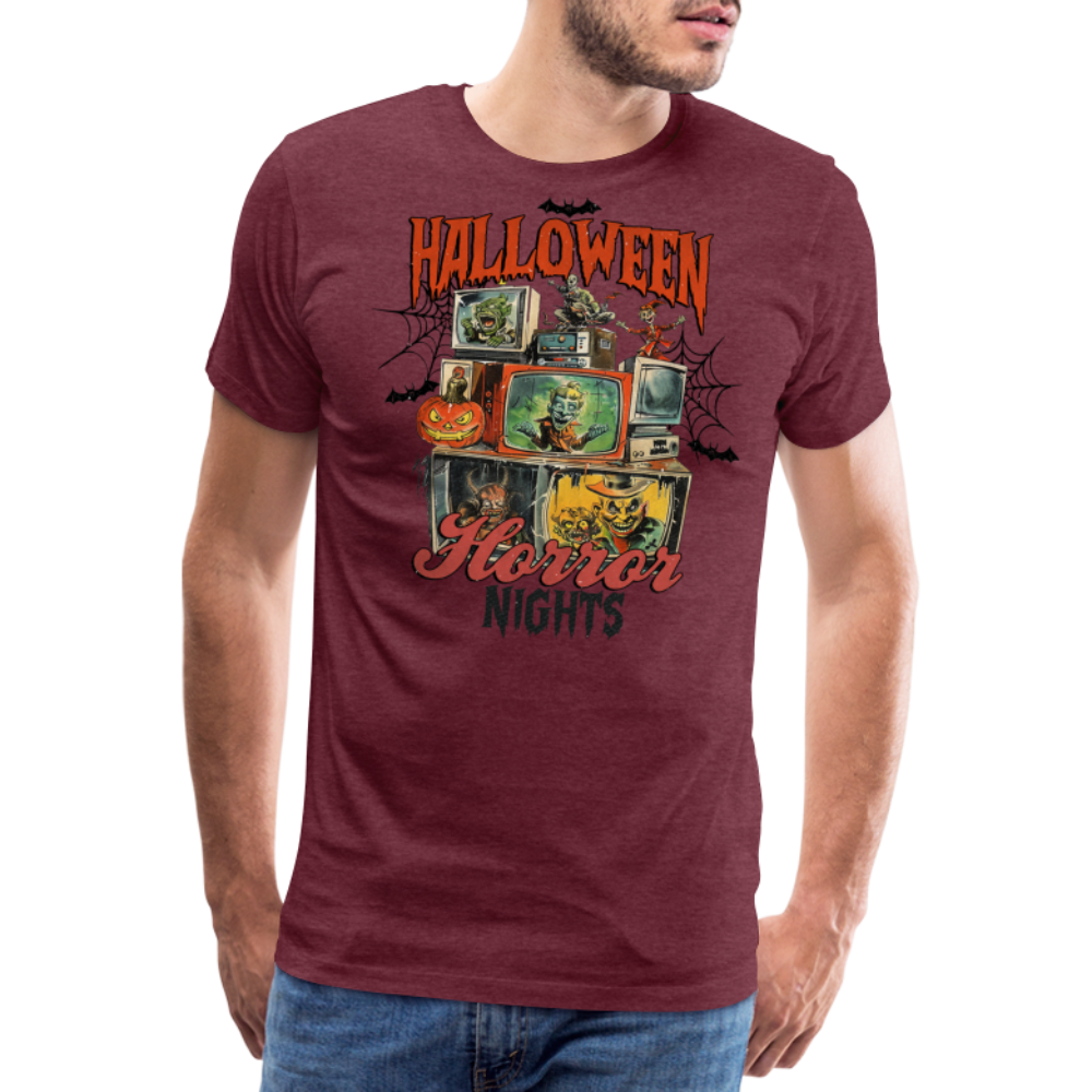 Halloween Horror Nights Premium T-Shirt Herren - Bordeauxrot meliert