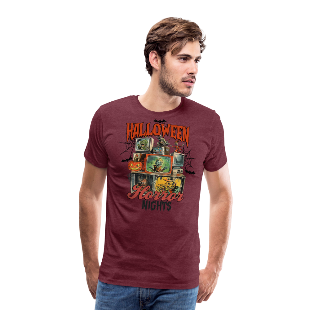 Halloween Horror Nights Premium T-Shirt Herren - Bordeauxrot meliert