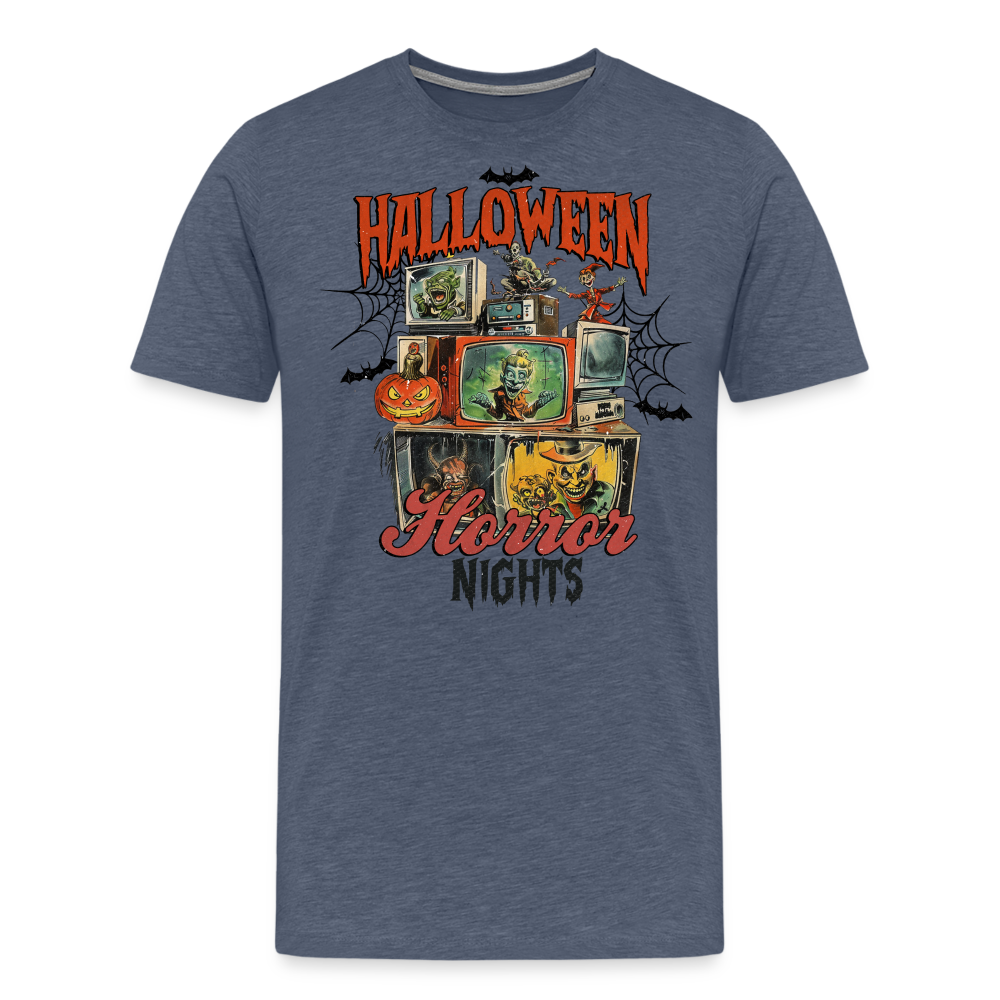 Halloween Horror Nights Premium T-Shirt Herren - Blau meliert