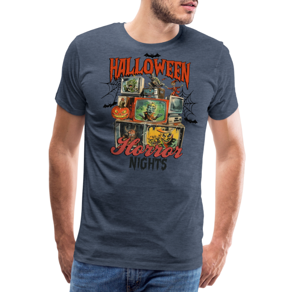 Halloween Horror Nights Premium T-Shirt Herren - Blau meliert