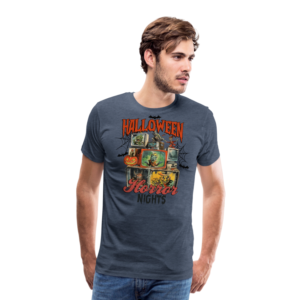 Halloween Horror Nights Premium T-Shirt Herren - Blau meliert