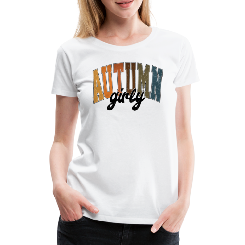 AUTUMNGIRLY Halloween Horror Retro Premium T-Shirt Damen - Weiß