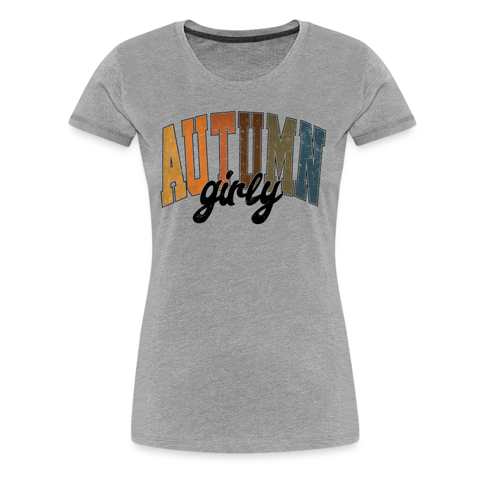 AUTUMNGIRLY Halloween Horror Retro Premium T-Shirt Damen - Grau meliert
