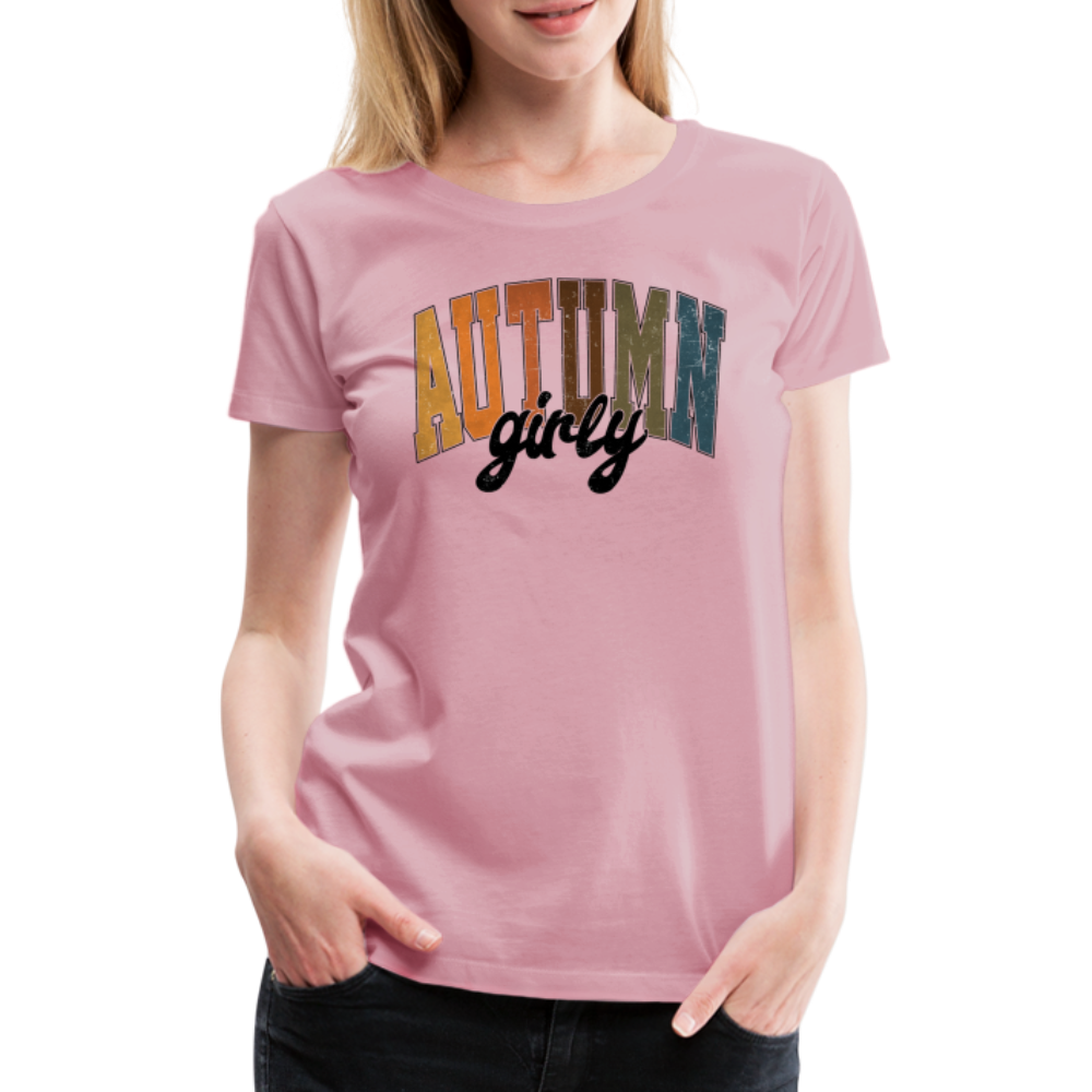 AUTUMNGIRLY Halloween Horror Retro Premium T-Shirt Damen - Hellrosa