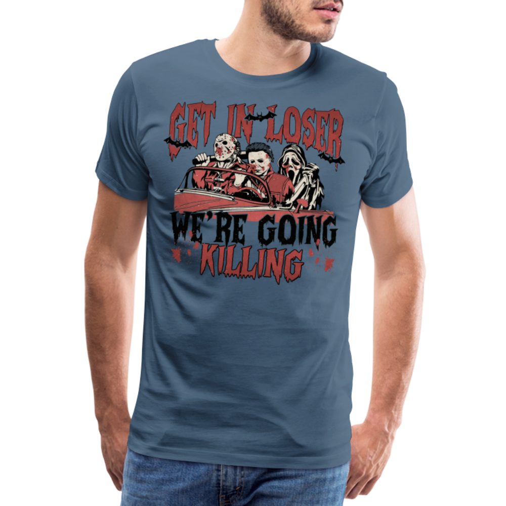 Get in Loser Halloween Horror Premium T-Shirt Herren - Blaugrau