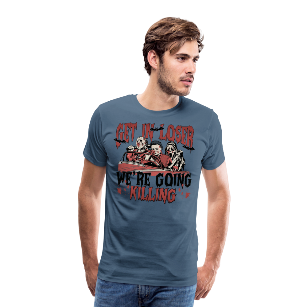 Get in Loser Halloween Horror Premium T-Shirt Herren - Blaugrau