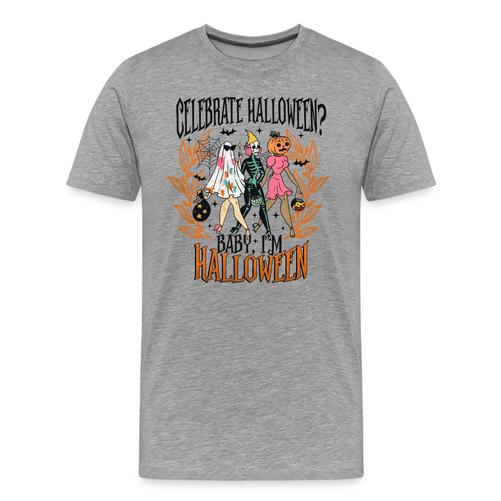 Celebrate Halloween Horror Premium T-Shirt Herren - Grau meliert