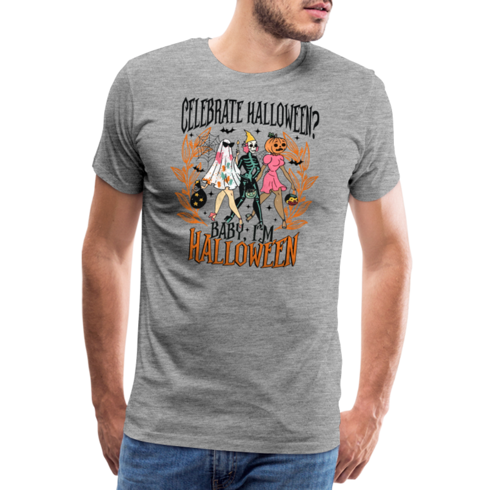 Celebrate Halloween Horror Premium T-Shirt Herren - Grau meliert