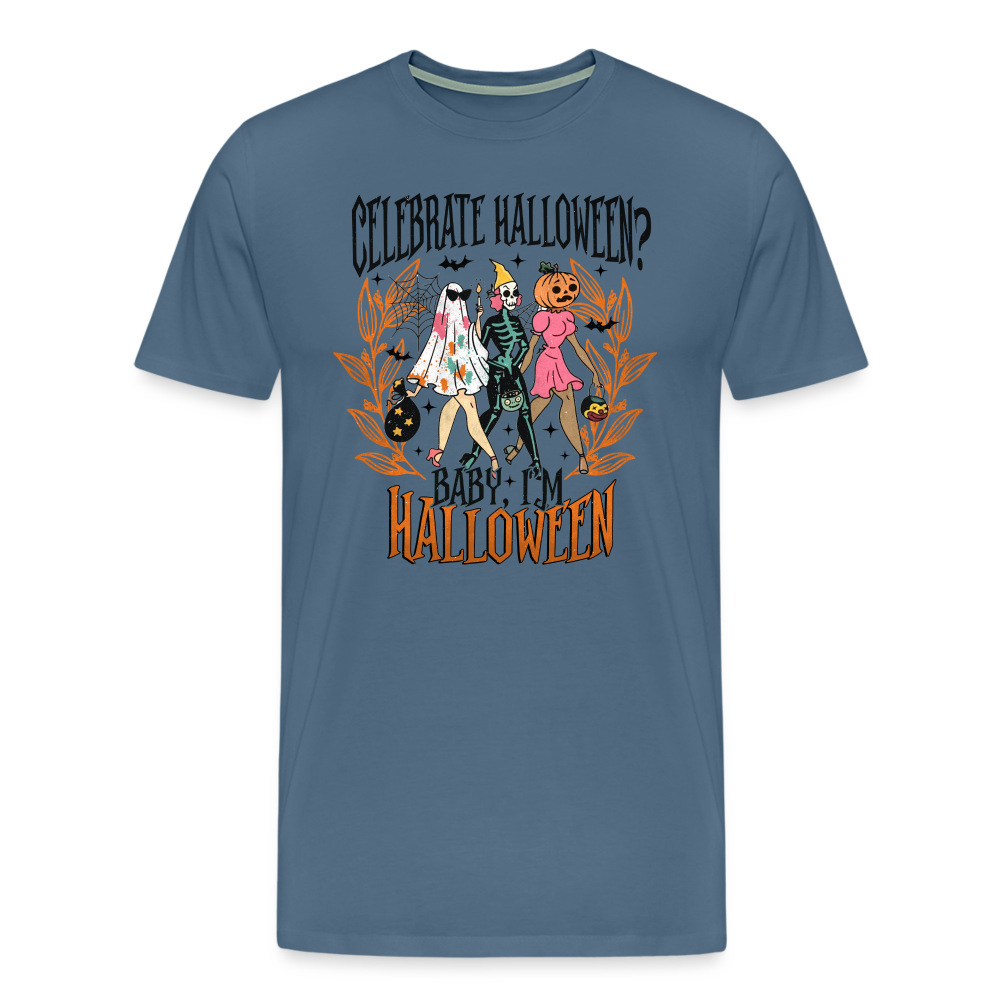 Celebrate Halloween Horror Premium T-Shirt Herren - Blaugrau