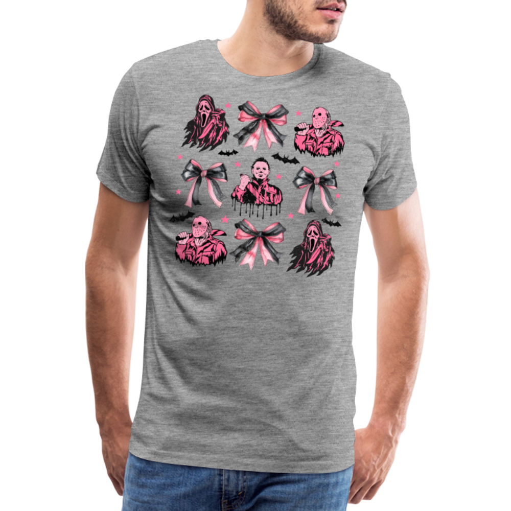 Halloweenmix pink Horror Premium T-Shirt Herren - Grau meliert