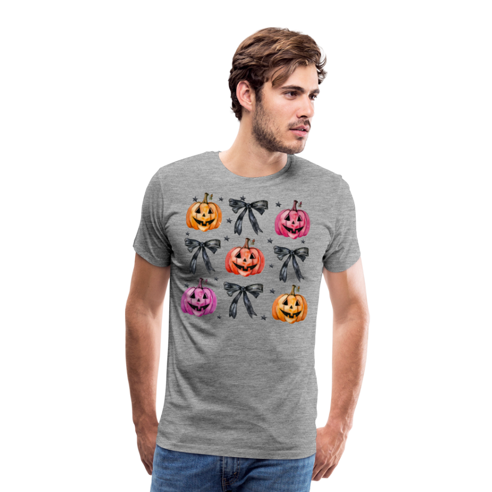 HALLOWEENPUMKINCOQUETTEBOW Horror Premium T-Shirt Herren - Grau meliert