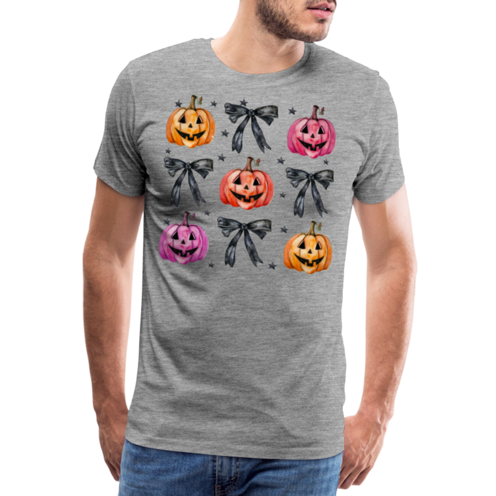 HALLOWEENPUMKINCOQUETTEBOW Horror Premium T-Shirt Herren - Grau meliert