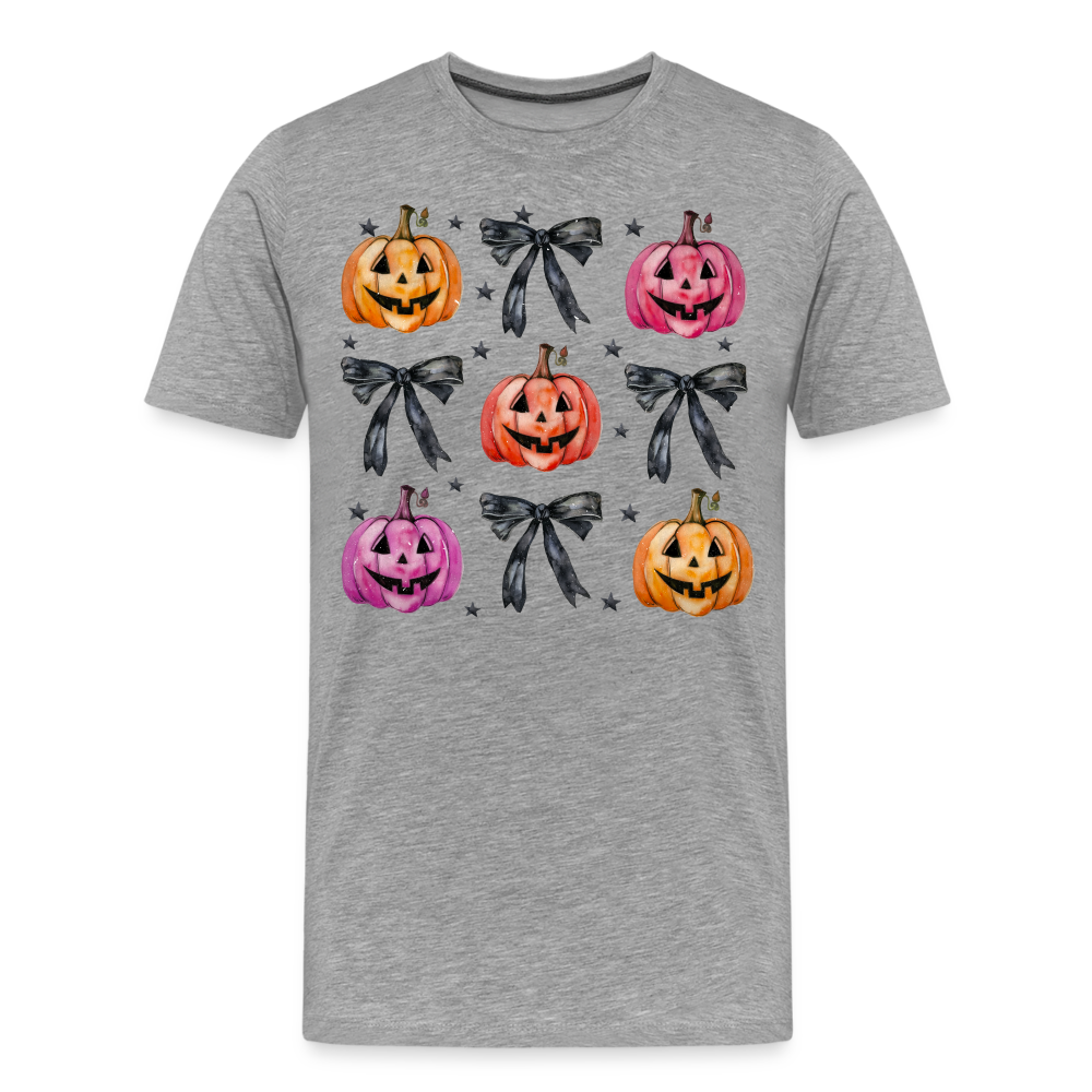 HALLOWEENPUMKINCOQUETTEBOW Horror Premium T-Shirt Herren - Grau meliert