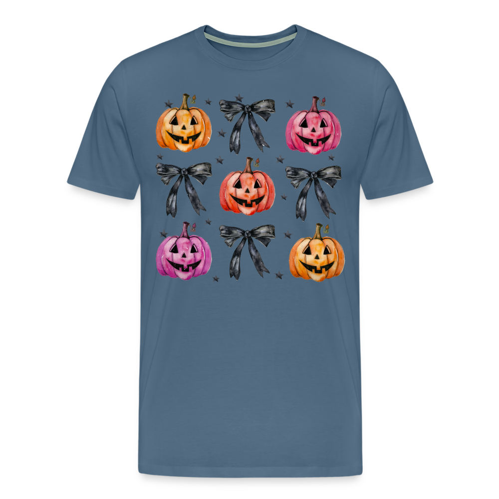 HALLOWEENPUMKINCOQUETTEBOW Horror Premium T-Shirt Herren - Blaugrau