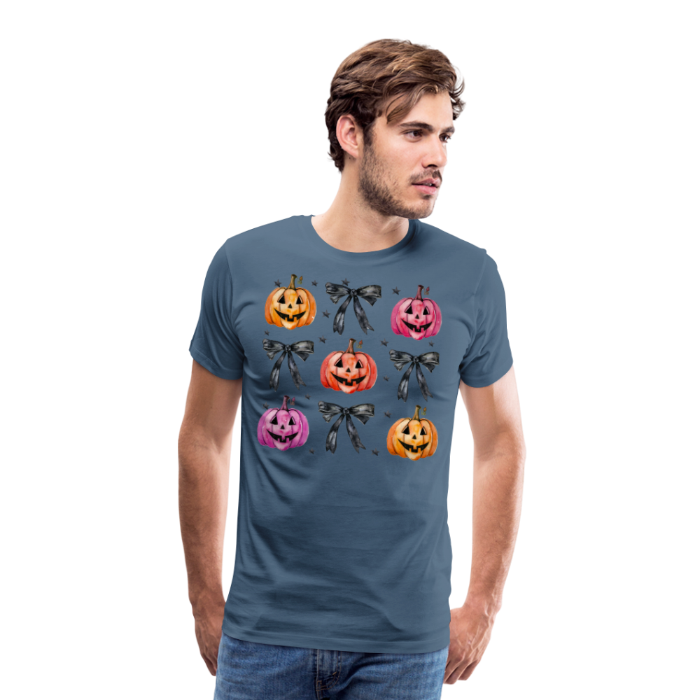 HALLOWEENPUMKINCOQUETTEBOW Horror Premium T-Shirt Herren - Blaugrau