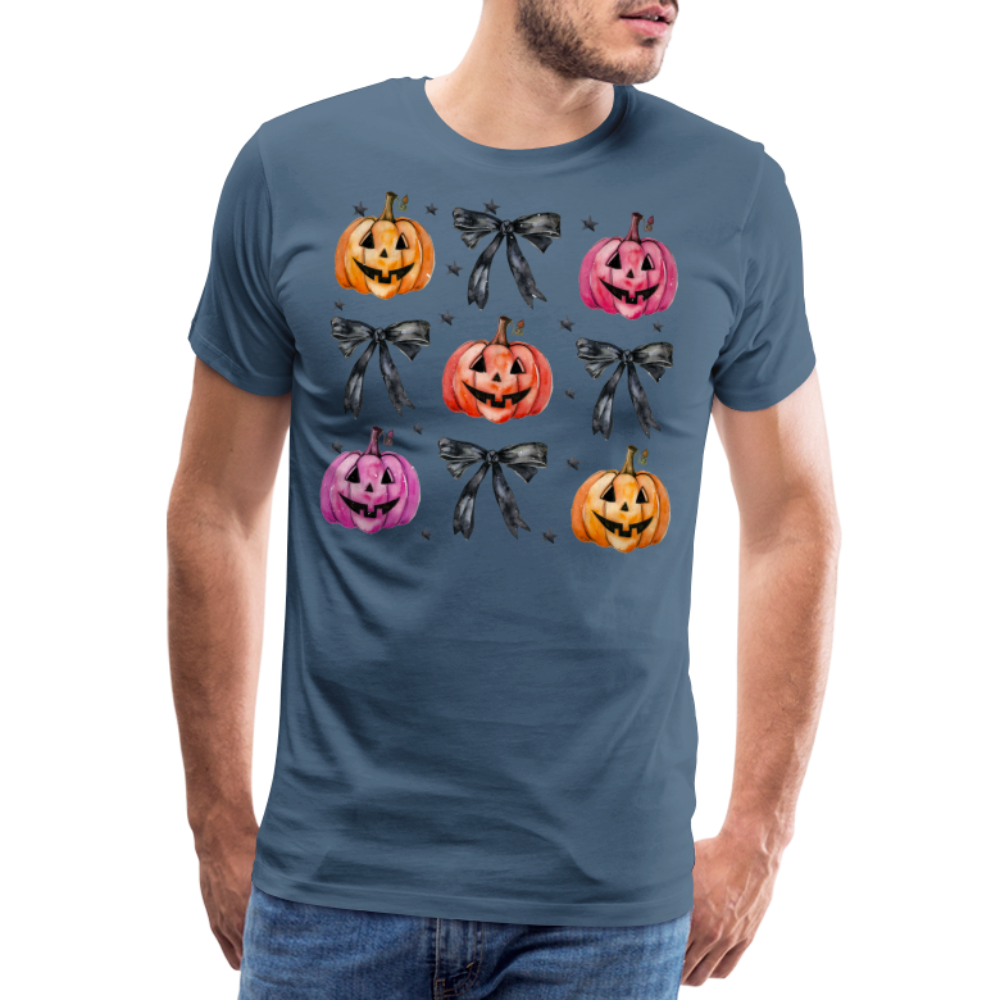 HALLOWEENPUMKINCOQUETTEBOW Horror Premium T-Shirt Herren - Blaugrau