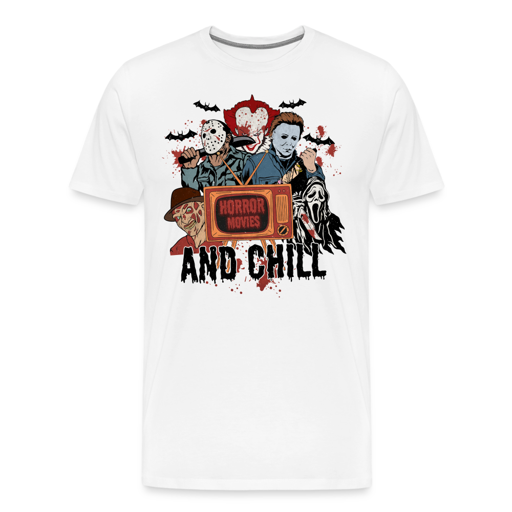 HORRORMOVIES Halloween Horror Premium T-Shirt Herren - Weiß