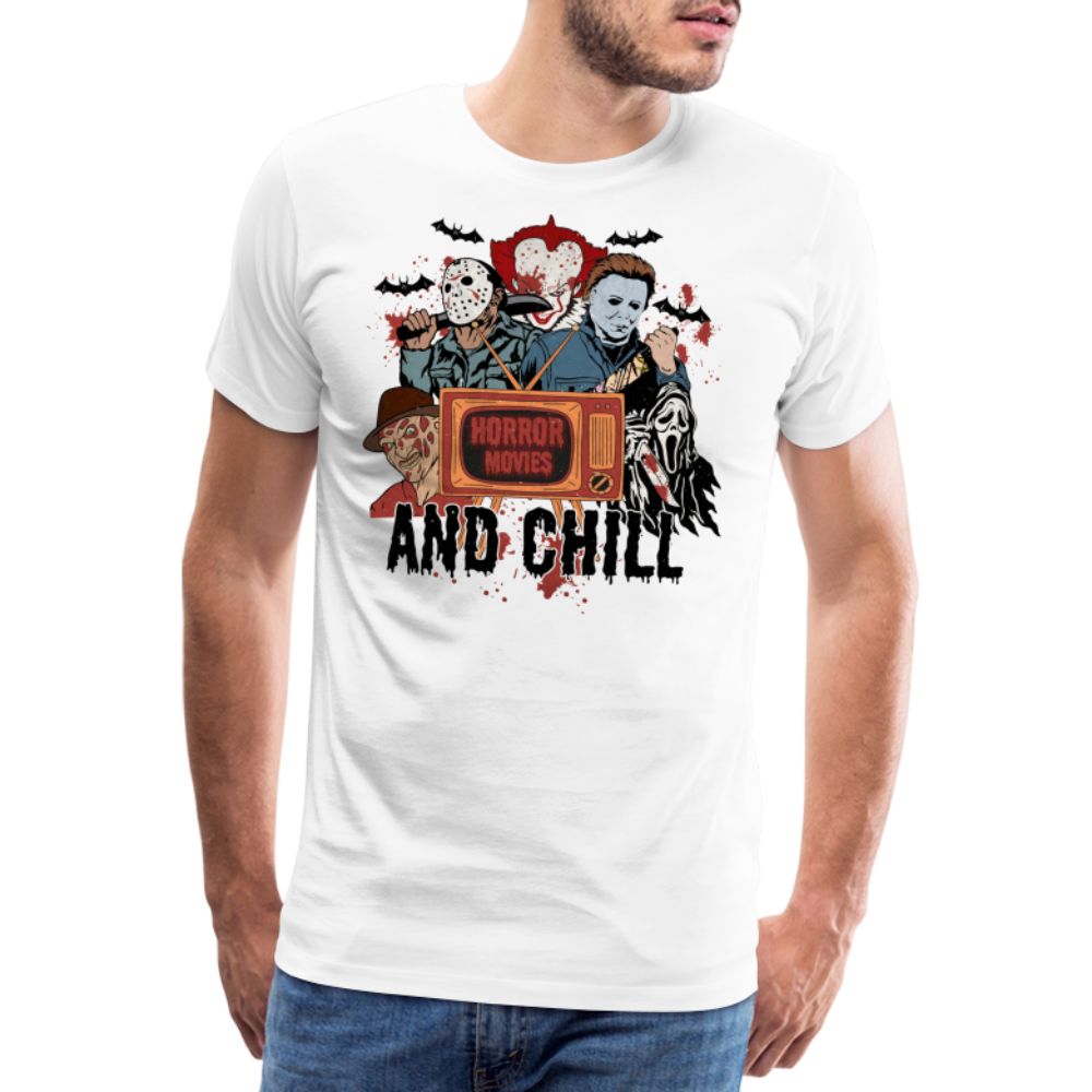 HORRORMOVIES Halloween Horror Premium T-Shirt Herren - Weiß