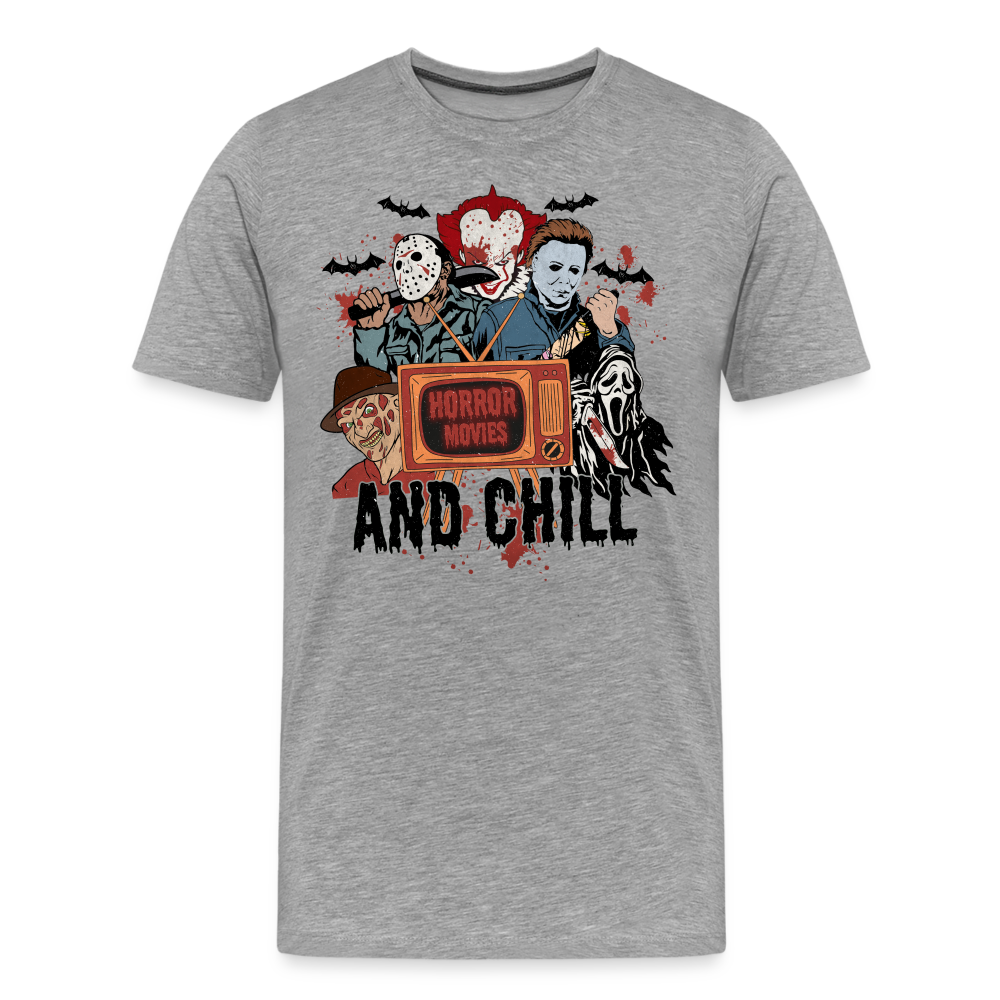 HORRORMOVIES Halloween Horror Premium T-Shirt Herren - Grau meliert