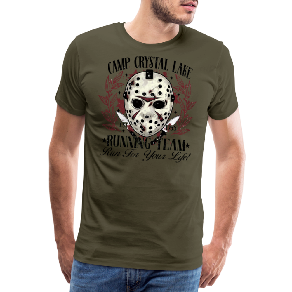 Jason Run Team Halloween Horror Premium T-Shirt Herren - Khaki