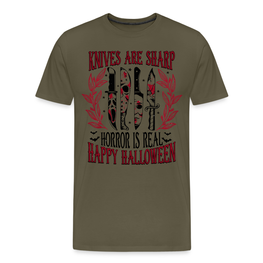 Horror is real Halloween Horror Premium T-Shirt Herren - Khaki