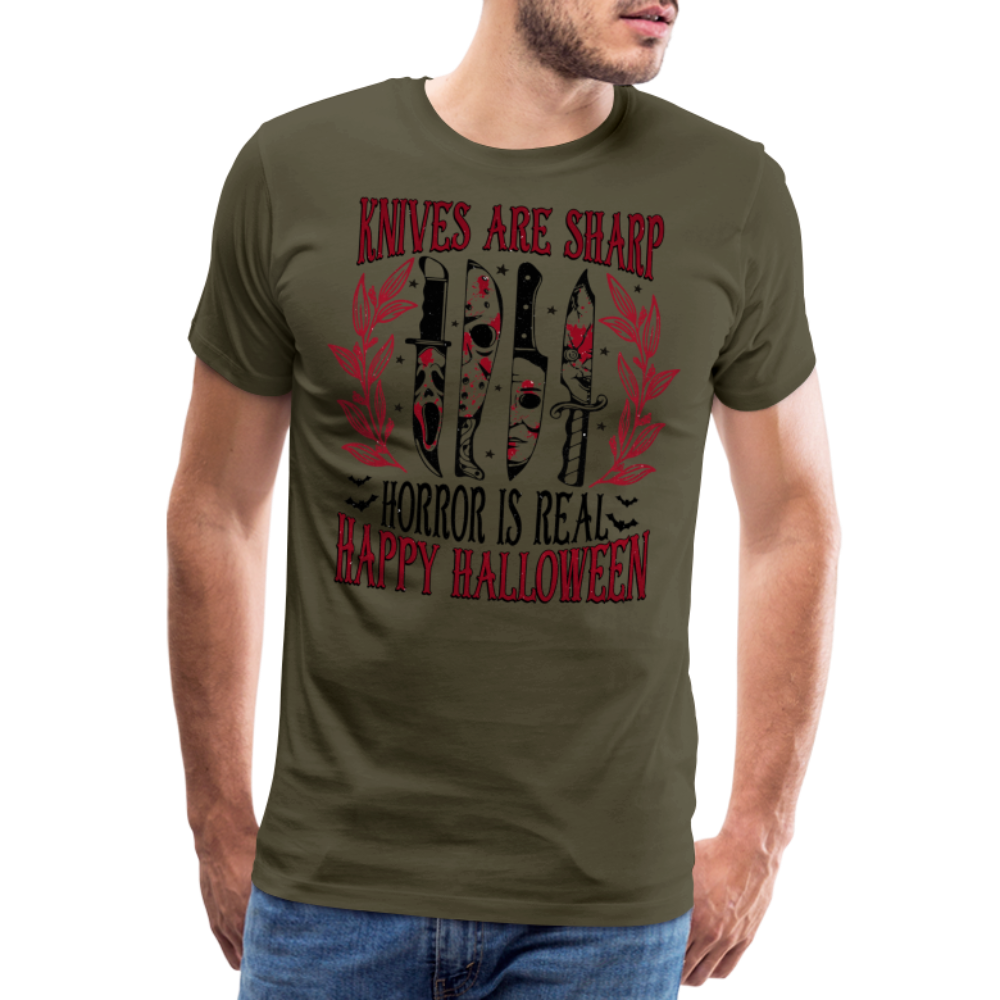 Horror is real Halloween Horror Premium T-Shirt Herren - Khaki