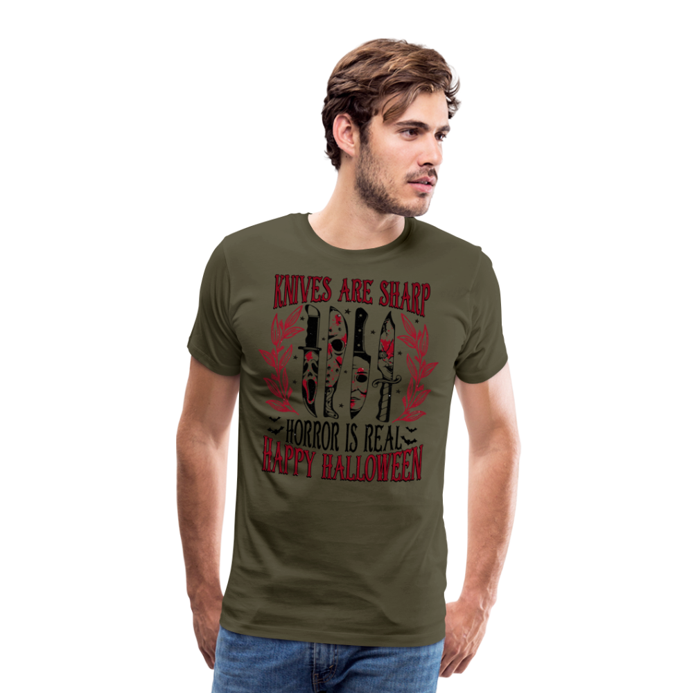 Horror is real Halloween Horror Premium T-Shirt Herren - Khaki