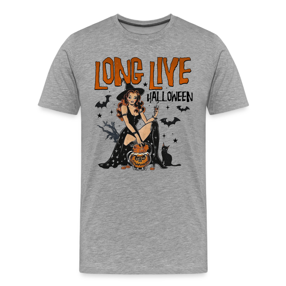 Long Live Halloween Horror Premium T-Shirt Herren - Grau meliert